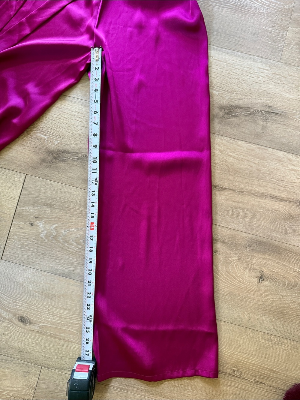 Express Hot Pink Satin Cowl-Neck Wide-Leg Jumpsuit - Picture 6 of 8